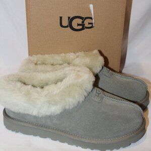 UGG WOMEN'S TAZZETTE SUEDE SHEARLING LINED SLIPPERS GREEN NIB